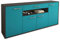 Lqliving Kommode Sideboard Fiorella, Korpus in anthrazit matt, Front im trendigem Türkis (180x79x35cm), inkl. Metall Griffen, Made in Germany