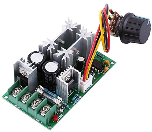 GUUZI Verbesserter 10V-60V 20A DC-Motorpumpen-Drehzahlregler, PWM-Drehzahlregler-Reglermodulplatine mit Drehzahlregler (10V-60V 20A DC-Motor)