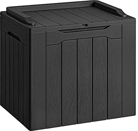 Devoko Caja de resina de 30 galones para exteriores e interiores, caja de almacenamiento impermeable para muebles de patio, accesorios de piscina, almacenamiento para cojines y herramientas de jardín
