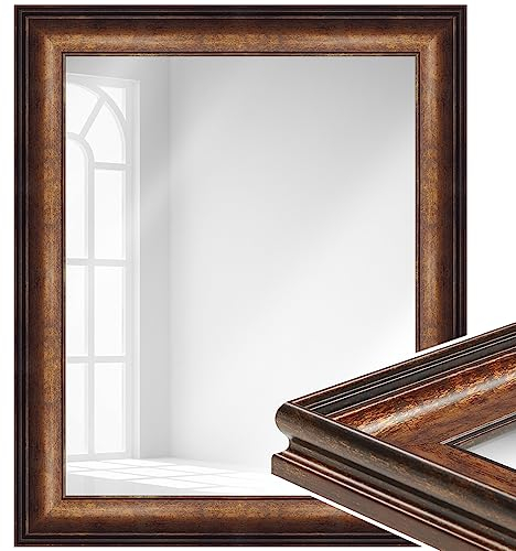 WANDStyle Spiegel 70x100 cm im Barock-Stil aus Kunststoff, bronzefarbener Wandspiegel, Garderobenspiegel oder Ganzkörperspiegel, Made in Germany - H235
