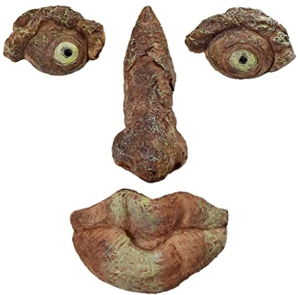 NOPEILVI Harz Outdoor Baum Gesicht Skulptur Alter Mann Baum Hugger Garten Peeker Skulptur Kofferhänge Dekoration Big Eyes Wetterfest Weihnachten für Außenhof B B