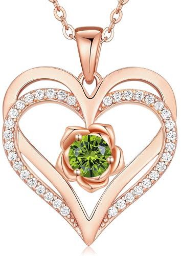 CDE Collana Donna Collana Cuore Argento 925 in Oro Rosa Gioielli Donna 8