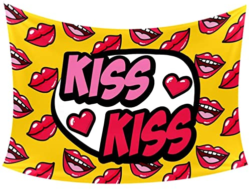 Wandteppich Wandbehang Personalisierter Wandteppich Hintergrund Banner 152,4 x 101,6 cm 152,4 x 130,9 cm Wanddekoration Kunst Kuss