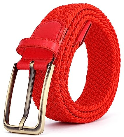 BOZEVON Elastic Braided Belt - Multicolor Stretch Woven Belt for Men and Women