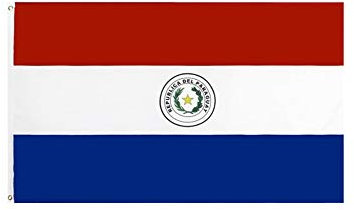 Stormflag Bandera Paraguay 3x5ft/90x150cm poliéster 90g, 2 ojales de metal costura doble con ojal