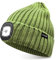 COTOP LED Beanie with Light,USB Rechargeable Hat Hands Free 4 LED Headlamp Cap Winter Knitted Night Lighted Hat Flashlight Women Men Gifts for Dad Him Husband (Green)