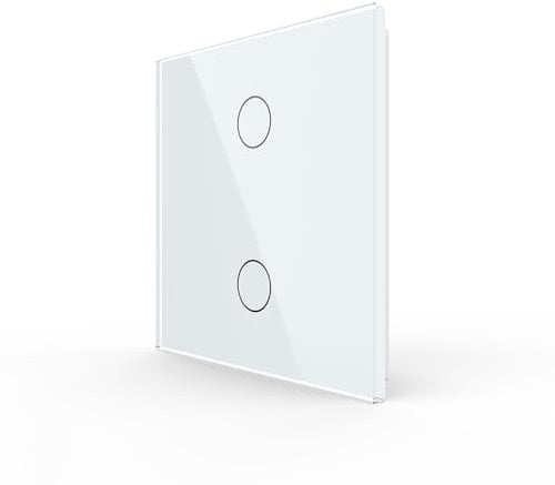 LIVOLO Touch Light Switch Tempered Glass Panel Lamp Switch,Led Backlight,No Neutral,2 Gang 1 Way White