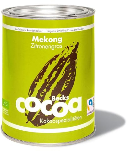 Becks cocoa Mekong Lemongrass – Premium Bio Kakao – Trinkschokolade mit Zitronengras und Chili – Vegan & Fairtrade – Perfekt als Heiße Schokolade, 250 g