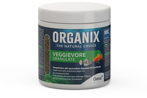 OASE ORGANIX Veggievore Granulate 250 ml - Fischfutter in Granulatform, für Aquarienfische, Hauptfutter für Zierfische, mit hohem Algenanteil
