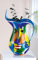 GILDE GLAS art Deko Vase Gesichtsvase - Vase aus Farbglas - Dekoration Wohnzimmer Geschenk für Frauen Männer Höhe 40 cm Mehrfarbig