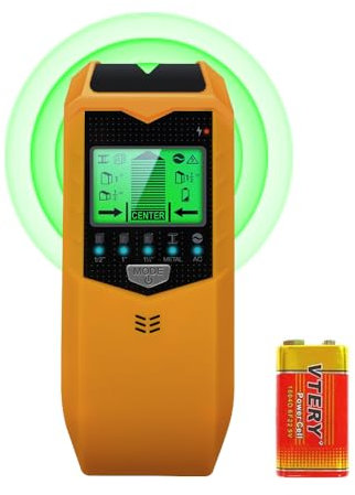 Stud Finder Wall Scanner, 5 in 1 Stud Detector with HD LCD Display for Center and Edge of Wood Metal AC Wire