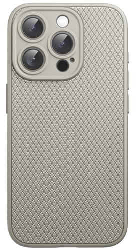 JETech Funda Agarre para iPhone 15 Pro MAX 6,7 Pulgadas, Carcasa Protectora TPU Suave Slim Ajuste con Protección Completa Lente Cámara, Antigolpes (Titanio Natural)