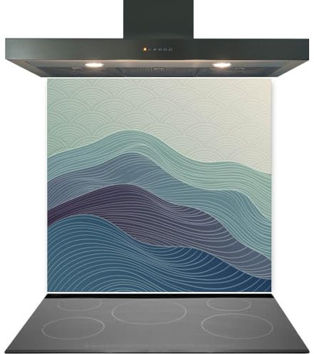 Printed Toughened Glass Splashback for Kitchen, Tempered Heat Resistant Glass Splashbacks for Cookers (Design 2028, 60 x 70cm)