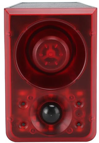 Solar Outdoor Motion Sensor Alarm, Motion Detector Alarm Light 3 Modes Security Strobe Light Alarm with Remote Controller for Home, Villa, Yard, Chicken Coop, Farm, Barn