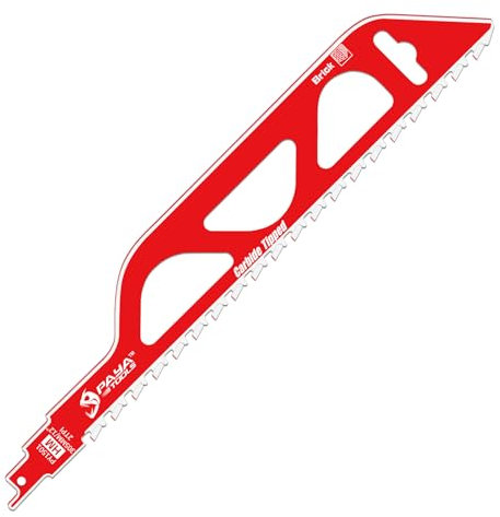 PAYA Säbelsägeblätter Sägeblatt aus Hartmetall (Karbid) für Porenbeton, Hohlziegel, Ziegelstein und Zementplatte – 305 mm, 2 Zähne pro Zoll (TPI), 1 Stück PY1501