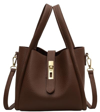 CRGANGZY Beuteltasche for Damen, Korbtasche mit Magnetverschluss, PU-Leder mit Innentasche, Umhängetasche, solide Handtasche for Geschäftsreisen
