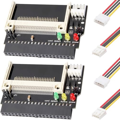 Youmile 2 pièces Adaptateur CF vers IDE Carte Compact Flash CF vers 3.5 Femelle 40 Pin IDE Hard Expansion Board avec câble d'alimentation IDE Large 4Pin vers Small 4Pin