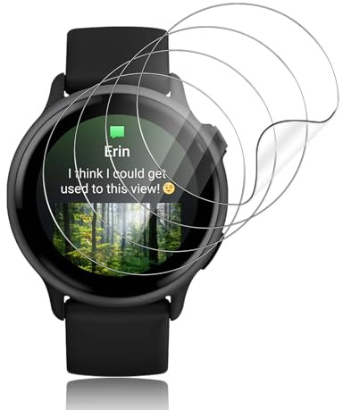 Funrae 4 Stücke Ultra-klar Schutzfolie Kompatibel mit Garmin Vivoactive 6/Vivoactive 5 für Panzerglas, Flexible TPU Blasenfreie Anti-Kratz Displayschutzfolie, Wasserdichtes Folie Displayschutz Film