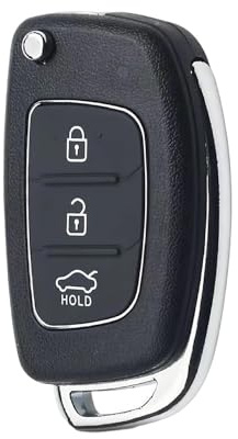 Car Key Fob Shell Key Cover Replacement Shell for Hyundai i10/i20/i30/i40/ix20/ix35 Tucson Elantra Santa Fe – Hyundai 3 Button Key Fob Cover Housing for Flip Blade