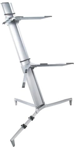 2nd Tier Keyboard Stand Portable Digital Adjustable Piano Keyboard Stand Electronic Musical Instrument Rack(Silver 300)