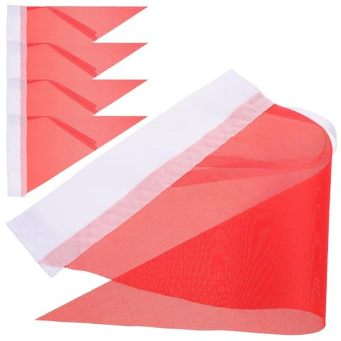 Cabilock 5pcs Drapeau de Guide Touristique en Forme de Triangle de Couleur Rouge en Polyester, Bannières Portatives, Visibilité Accrue, pour Guides Touristiques et Chefs D'équipe,