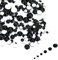 LolliBeads Resin Crystal Round Nail Art Mixed Flat Backs Acrylic Rhinestones Gems,Mix Size 1.5-5 mm, Color Black (1200Pcs)