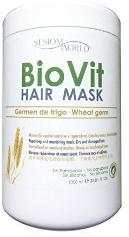 SesoMWorld® Haarmaske mit Weizenkeimen, nährendes Haar, ohne Parabene und Silikone, 1000 ml