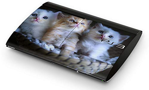 Skins4u Aufkleber Design Schutzfolie Vinyl Skin kompatibel mit Sony PS3 PlayStation 3 Super Slim Kittys