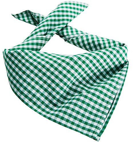 dressforfun 900644 Trachtentuch, kariert,verwendbar als Halstuch, Kopftuch oder Armtuch, für Oktoberfest & Trachten Party - diverse Farben - (Grün | Nr. 303245)