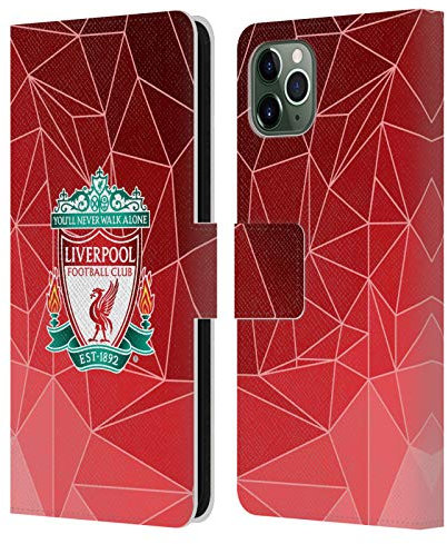 Head Case Designs Officially Licensed Liverpool Football Club Geometric Crest & Liverbird 2 Leather Wallet Case Compatible With Apple iPhone 11 Pro Max