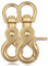Ganzoo © Scheren-Karabiner Haken mit Dreh-Gelenk/Dreh-Kopf für Hunde-Leine/Hals-Band 2er Set, legierter Stahl 61 mm Länge, auch für Paracord 550 / Schlüssel-Anhänger, Farbe: Gold
