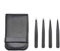 Amazon Basics Lot de 4 pinces à épiler - Pinces professionnelles en acier inoxydables pour les poils du visage, les cils, les sourcils et les poils incarnés, étui de transport inclus, noir