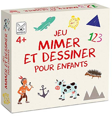 KANGUR Jeu Mimer et Dessiner pour Enfants Jeu de Plateau Familial Jeux de Société pour Enfants et Adultes dès 4 Ans