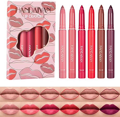 Mengxin 6 Farben Lippenstift Set Matt Lipliner Set Lipgloss Set Wasserfest Lip Tint Lipsticks Matte Langanhaltender Lippenstift Kosmetik Make up with Geschenkbox (Buntes B)