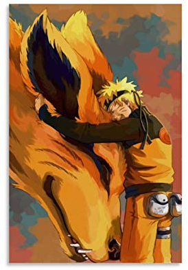 ASFAFG Anime Naruto Kurama Leinwand Kunst Poster und Wandkunstdruck - Modern Familie Schlafzimmer Dekor 50 x 75 cm