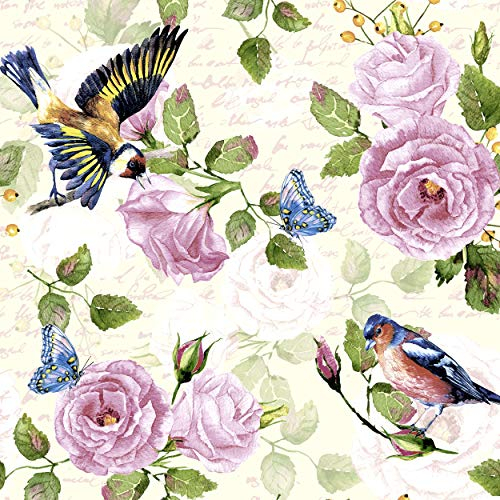 20 Cocktail Servietten Vögel an Pfingstrose 25 cm