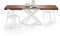 MOBILI FIVER, Mesa Extensible Emma 160(240) x90 cm, Color Nogal Canaletto con Patas Cruzadas Blancas, para 6-10 Personas, Mesa Extensible de Comedor, Mesa Cocina, Salon, Made In Italy