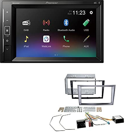 Pioneer DMH-A240DAB 2-DIN Autoradio Bluetooth DAB USB passend für Opel Astra H 2004-2010 Charcoal-metallic inkl Canbus