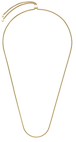 JEWELS BY LEONARDO Halskette Clip & Mix Liv • Venezianer-Kette aus goldfarbenem Edelstahl • Lange Schlichte Kette mit Schieber-Verschluss • auch als Y-Kette tragbar • Damen Schmuck • 021588