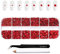 Beadsland 2500pcs Rote Strasssteine, Flatback Gems Round Red Crystal Strasssteine ​​zum Basteln Gemischt 8 Größen SS4 ~ SS30 mit Picking Pinzette und Stift (rot)