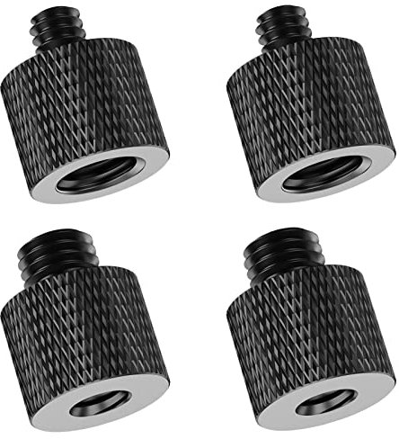 Rigych 1/4 to 3/8 Tripod Screw Adapter 4 Pcs 1/4 Male to 3/8 Female and 3/8 Male to 1/4 Female Camera Screw Adapter for Camera Mount Tripod Stand Microphone Stand Mic Mount