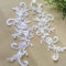 Yulakes 2 Stück weiße Spitzenapplikation Blume Pailletten Spitze Stoff Dekoration für Kleidungszubehör Nähen auf Stoff Kostüm Handwerk (Off White)