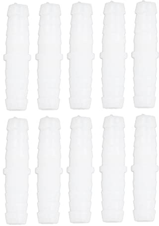 10Pcs Tubo di Plastica Portagomma Raccordo Dritto Uguale Spinato Splicer Mender Tubo Tubo Giunto Adattatore per Aria Acqua Combustibile Bianco(12-12mm through)
