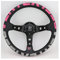 Rote Stickerei Vertex Echtes Leder Drift Sport Lenkräder Sportlenkrad (Color : Pink)