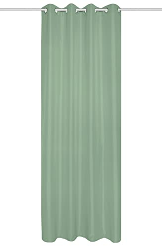 Clever-Kauf-24 Ösenschal Atlantik BxH 140x235cm Blickdicht Vorhang unifarben Schal Gardine (Mint)