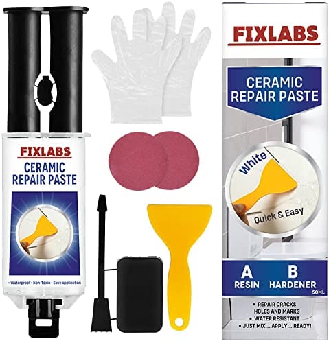 Shower Tray and Bath Enamel Repair Kit - 50G Ceramic Tile Filler for Holes, Cracks, Chips - Waterproof Sink and Bath Repair Kit White