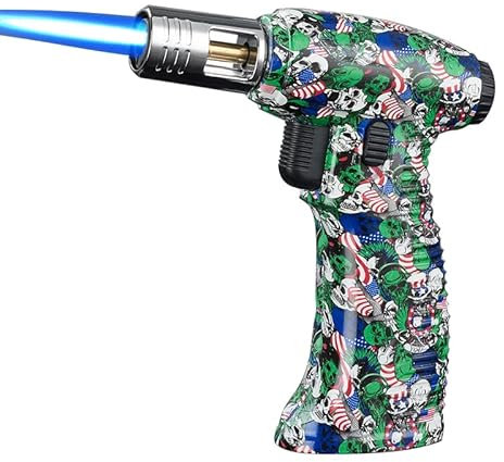Culinary Blow Torch Kitchen Torch Lighter Refillable Butane Torch with Safety Lock and Adjustable Flame for Cooking, BBQ, Baking (Camouflage)