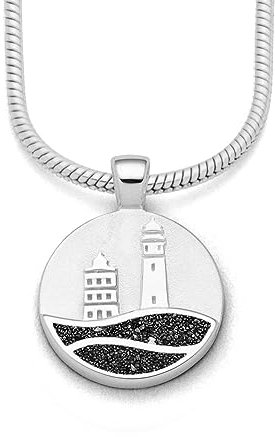 DUR Schmuck: Anhänger Kap Arkona, klein - der Rügen Leuchtturmanhänger 15 mm, mit Lavasand, P4317