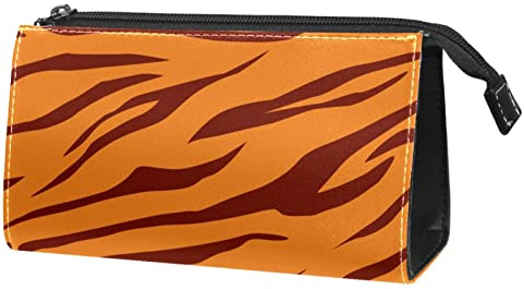 Make up Taschen für Frauen, Make up Reisetasche, wasserdichte Make up Organizer Tasche,Braunes Tiermuster Zebra