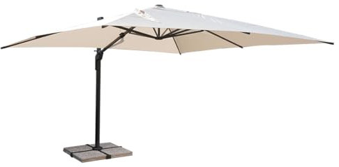 Danieli | Ombrellone da Giardino 2x3 | Palo Decentrato in Alluminio Antracite | Telo Anti UV e Water Resistent